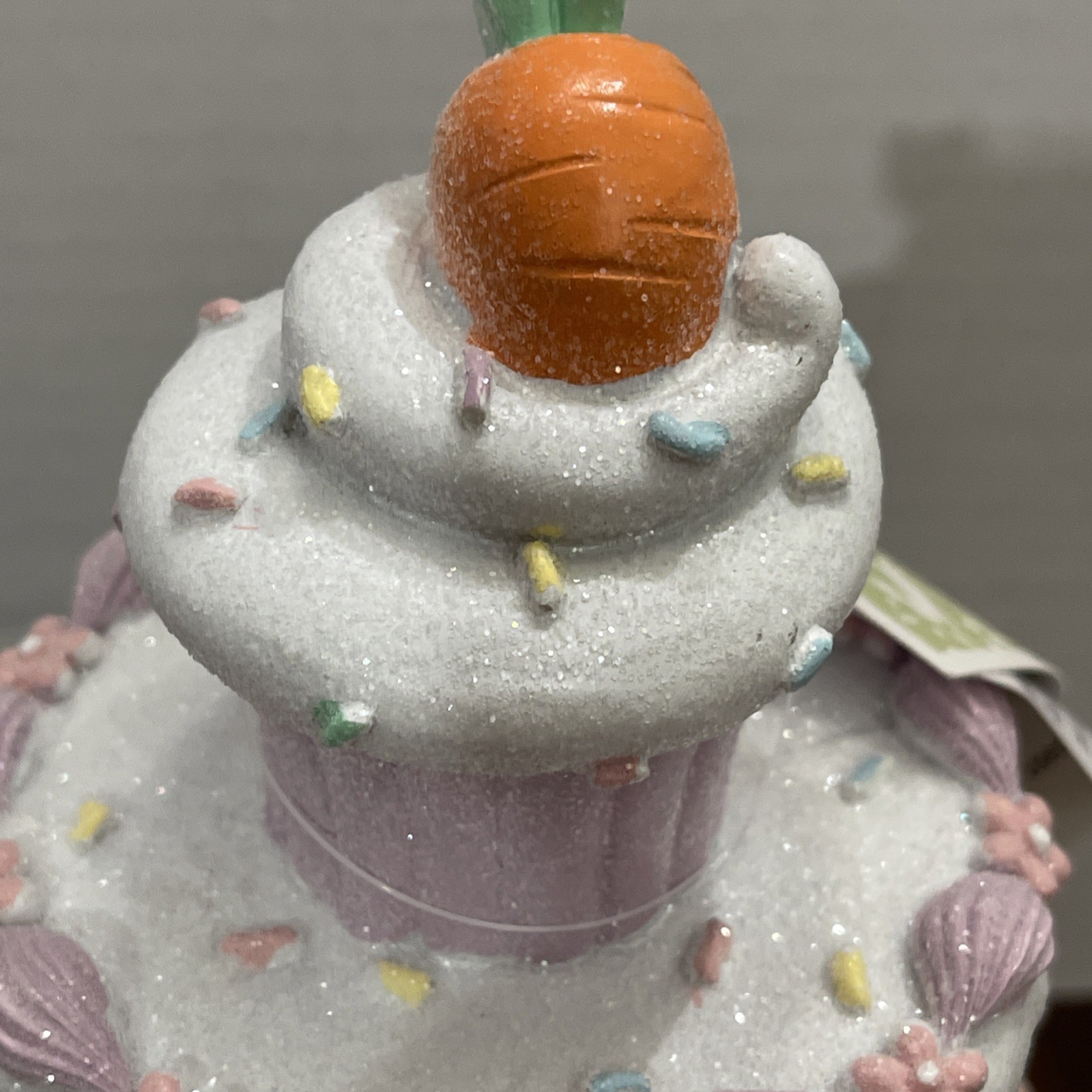 Easter Cake Cupcake Gingerbread House Bunny Carrot LIGHT UP Tabletop Decor 10.5"