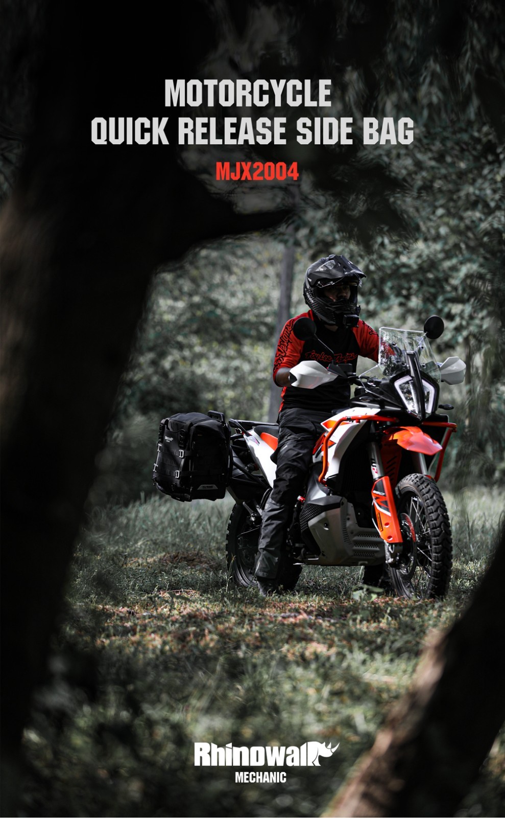 Rhinowalk Motorcycle Side Bag Waterproof 35L Quick Release Saddlebag Pannier 1Pc