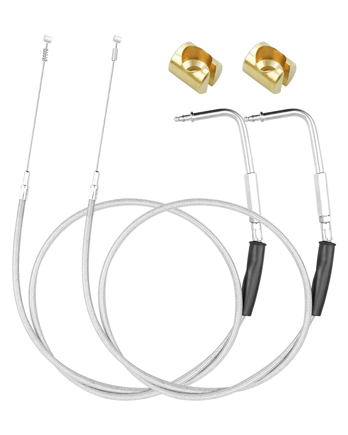 42" Stainless Steel Throttle Idle Cable Set Fit for Harley Davidson FXST FLST...
