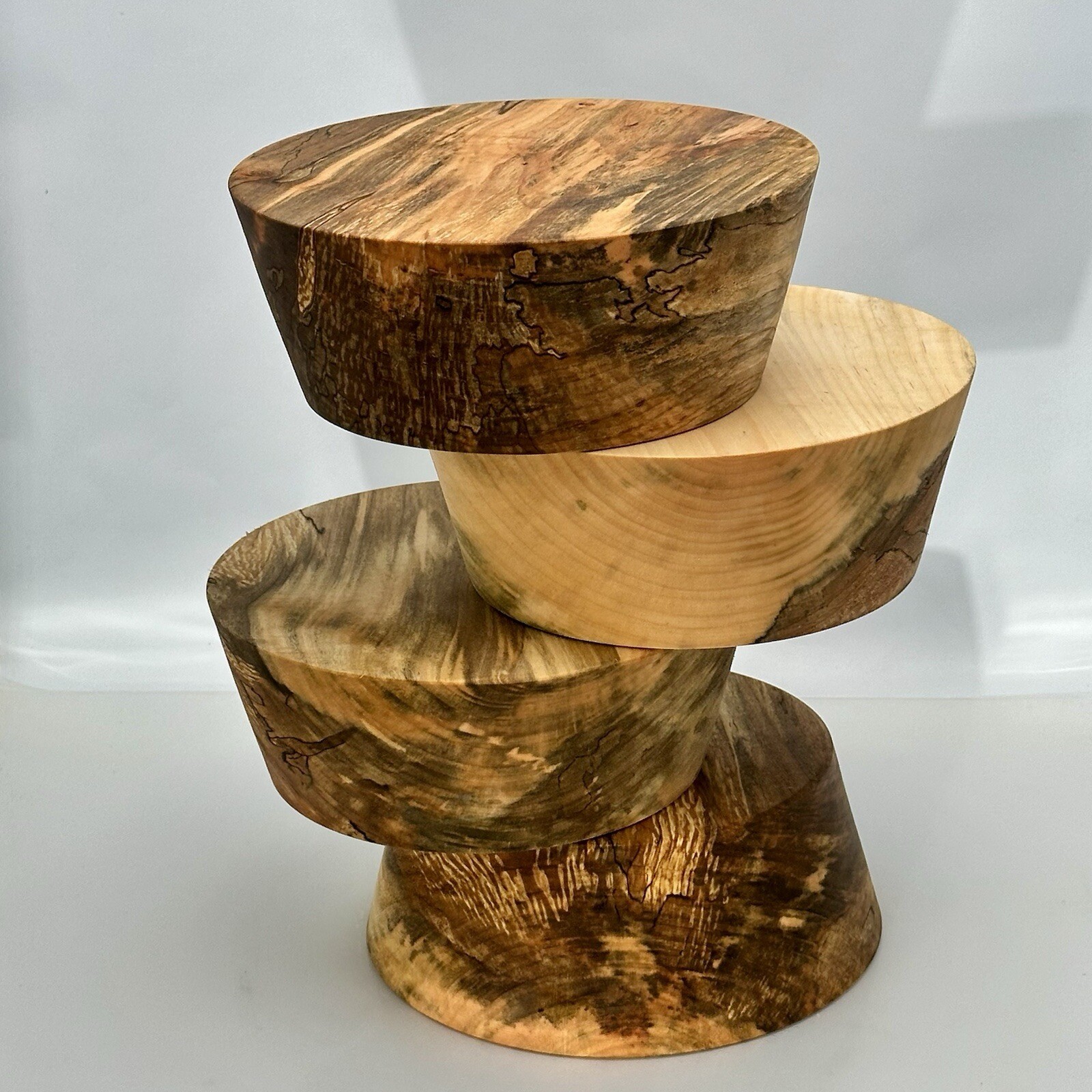 SPALTED MAPLE BOWL BLANKS, 10"X3.5" BULK LISTING, WOOD LATHE TURNING STOCK