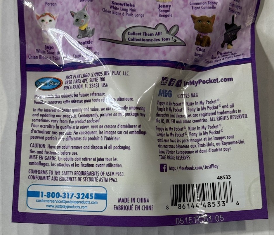 Kitty In My Pocket Series 3 Blind Bag Kitties Toys Birthday Party Lot Of 5 New