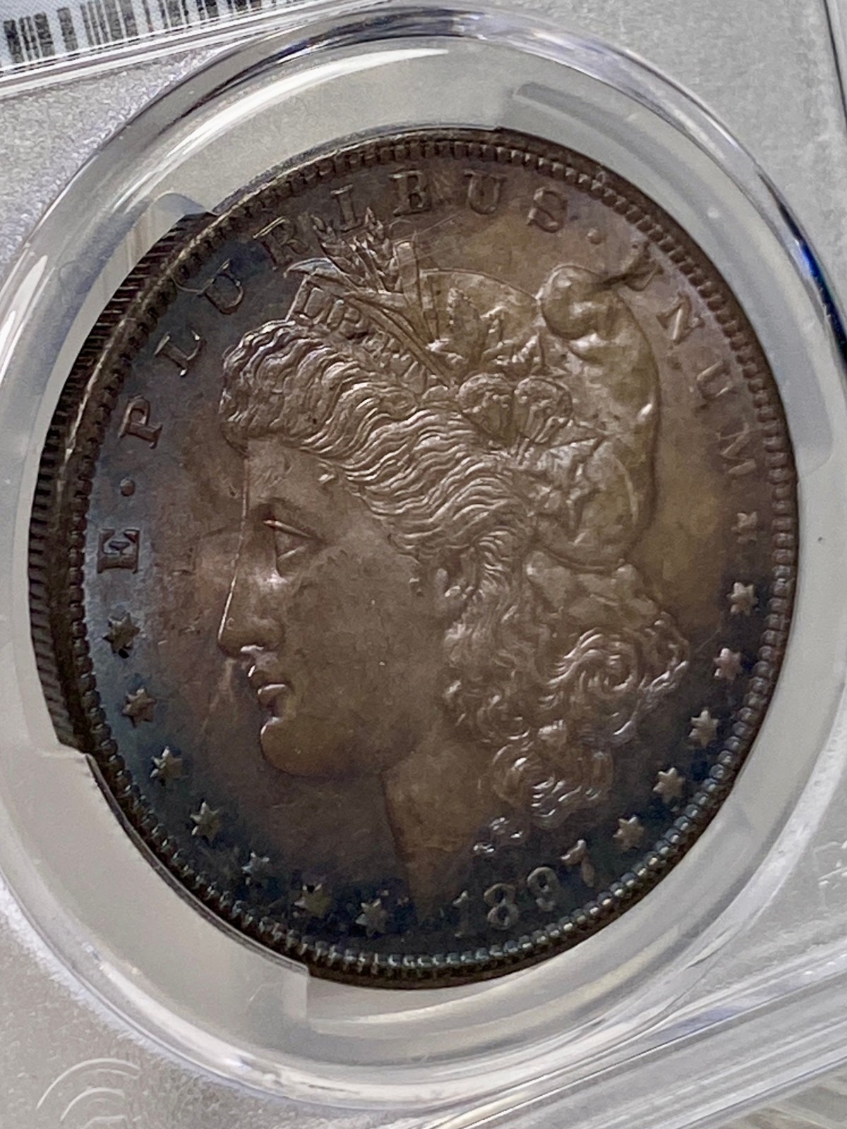 1897-P Morgan Silver Dollar PCGS MS63 Blue Tone!