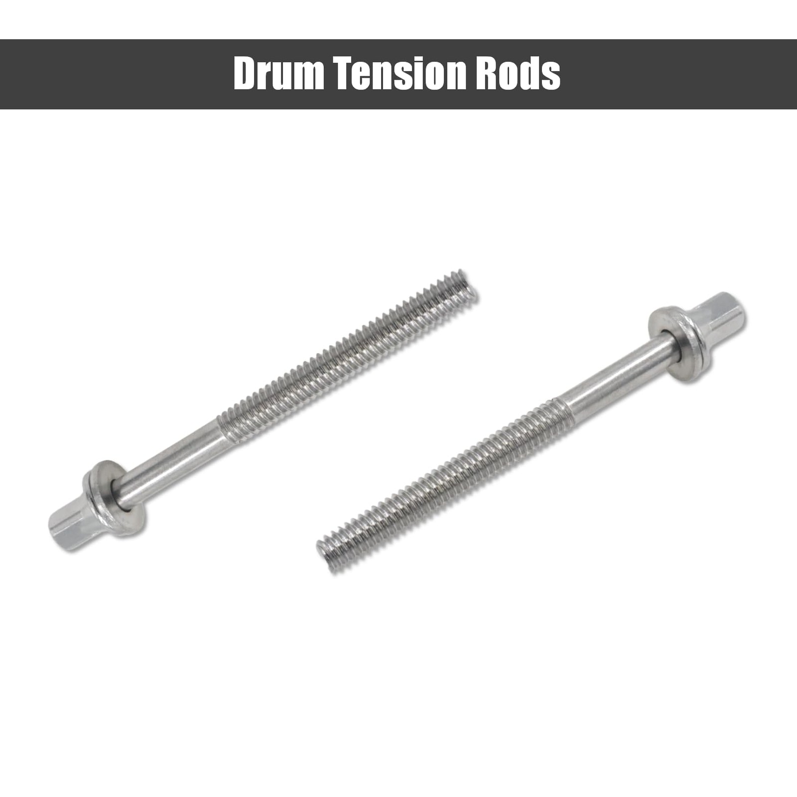 CashBeat 12-Pack Drum Tension Rods, M6X60 mm Stainless Steel M6 x60, Silver