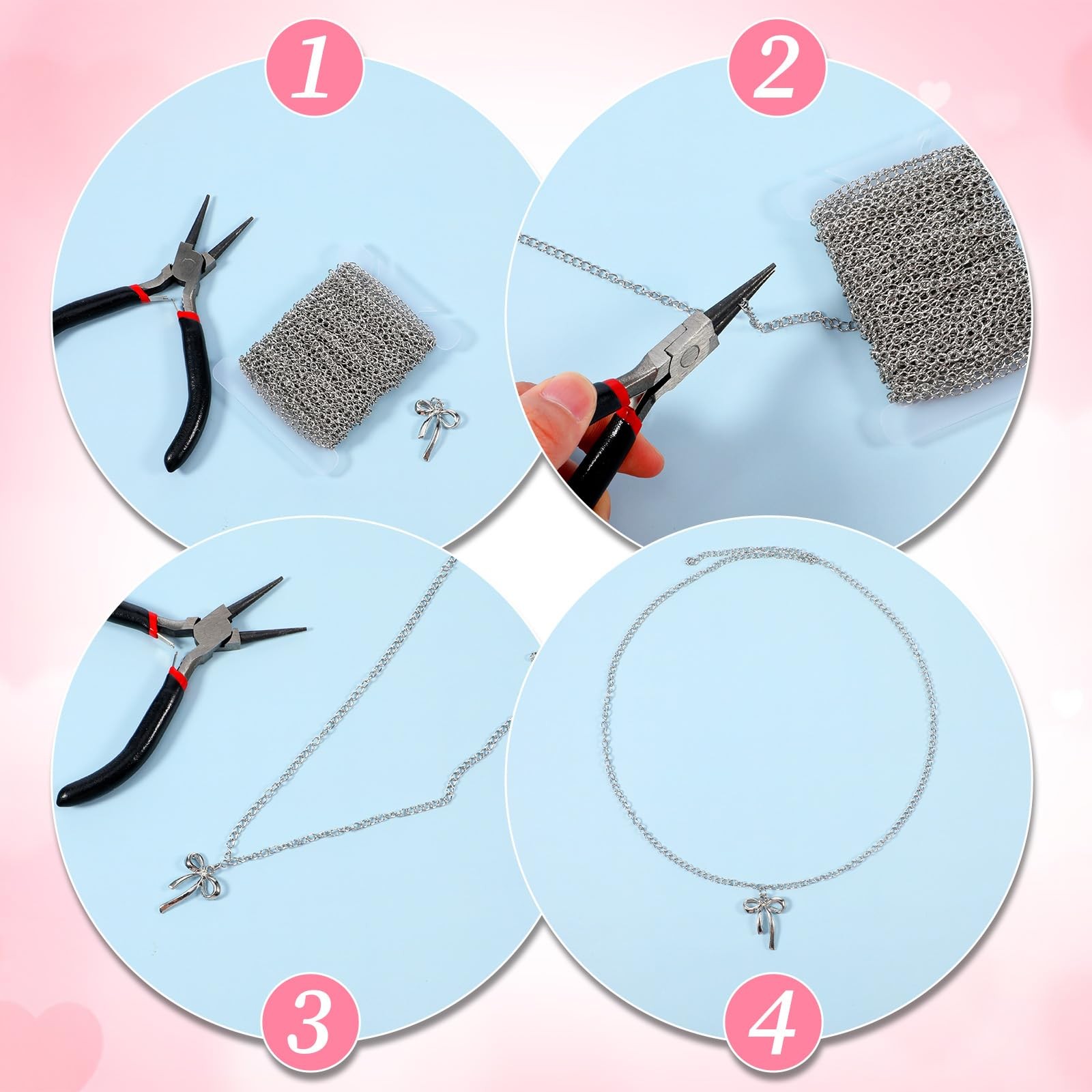 Curb Chain for Jewelry Making 3mm 33 Ft Silver Roll Stainless Sliver