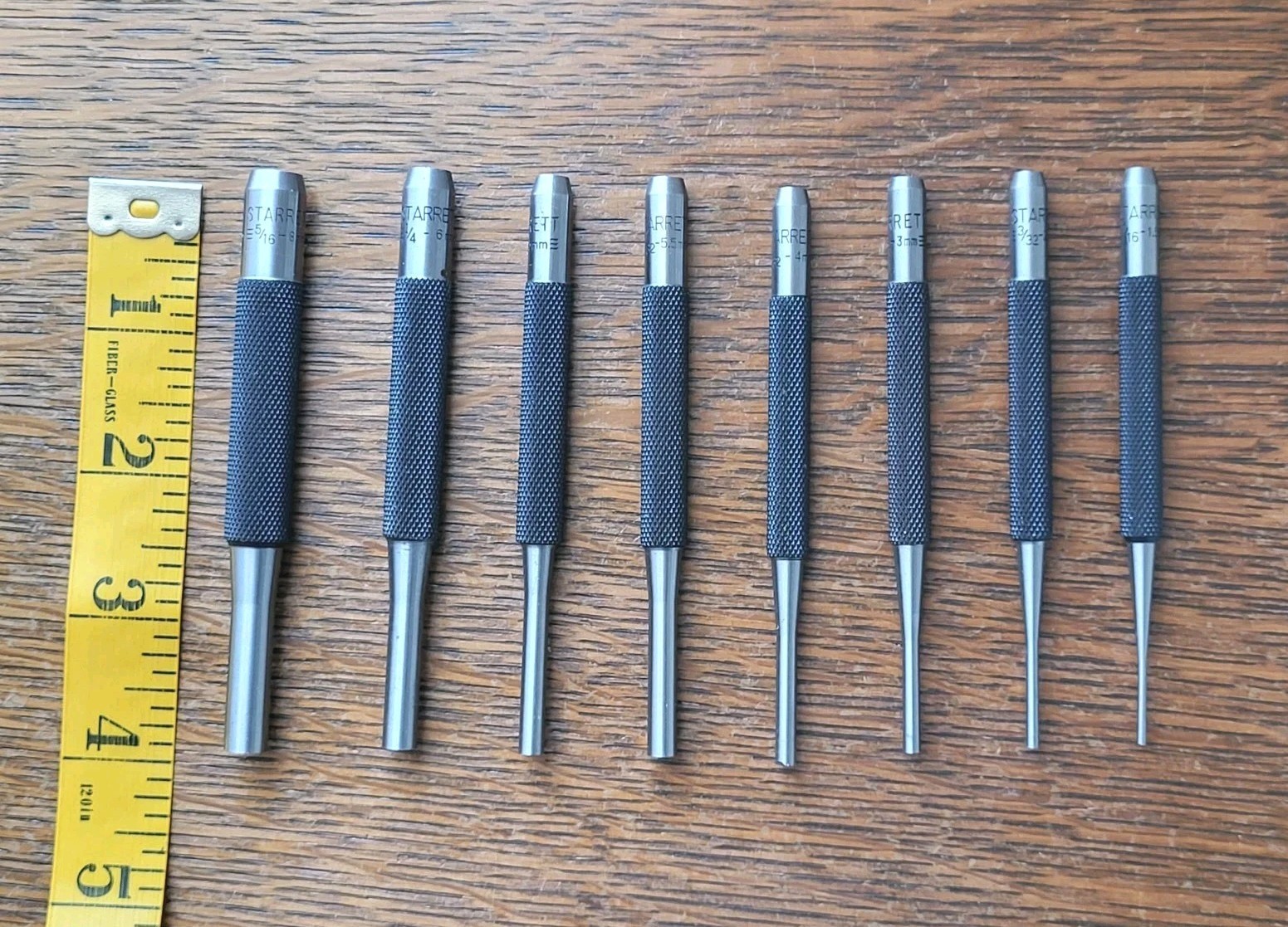 Starrett No. S 565 Drive Pin Punches Set (8) w/Pouch Machinist Tools USA