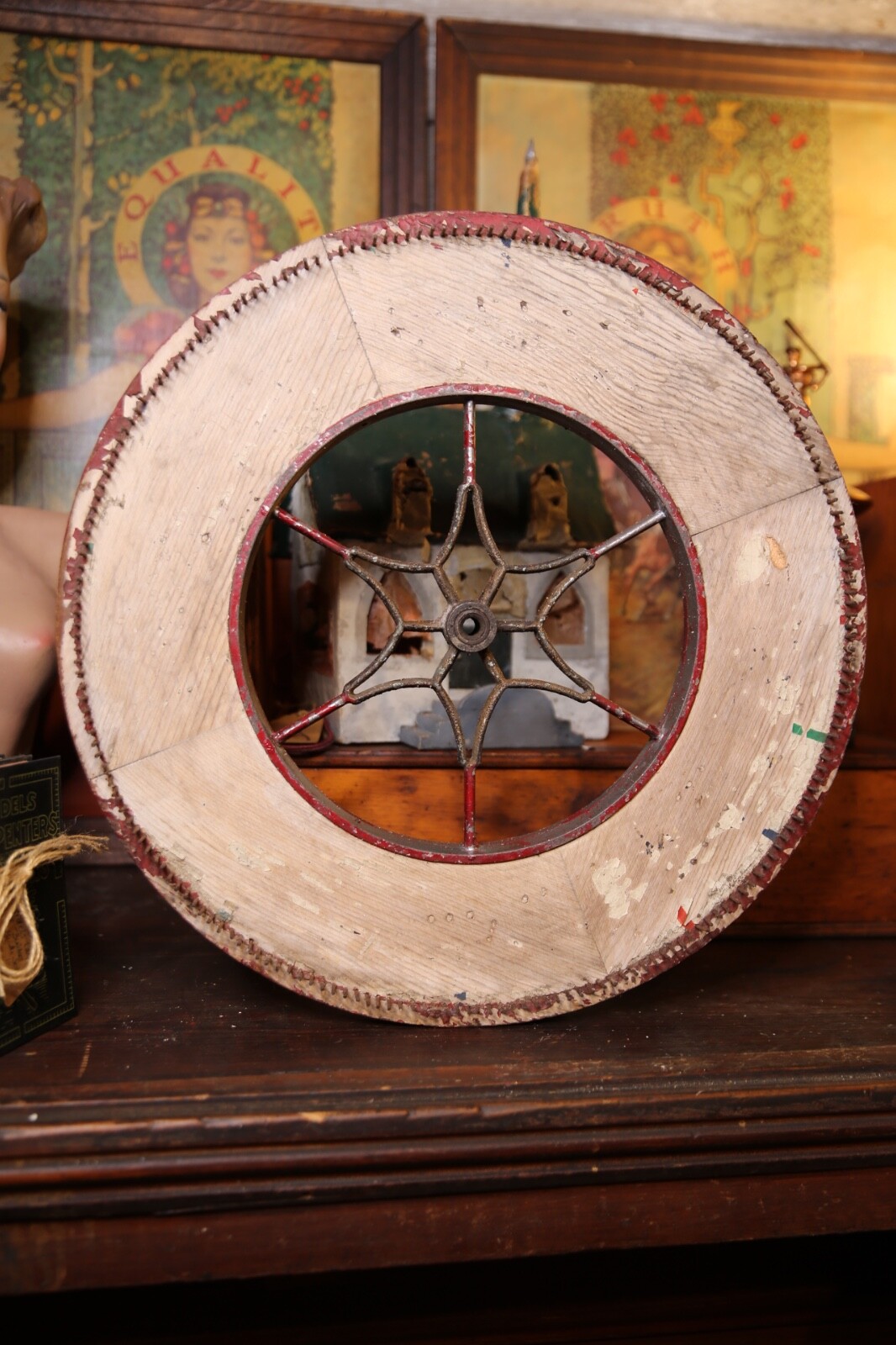 Antique Roulette Gambling Carnival Wheel Wood Casino Game Vintage Circus old