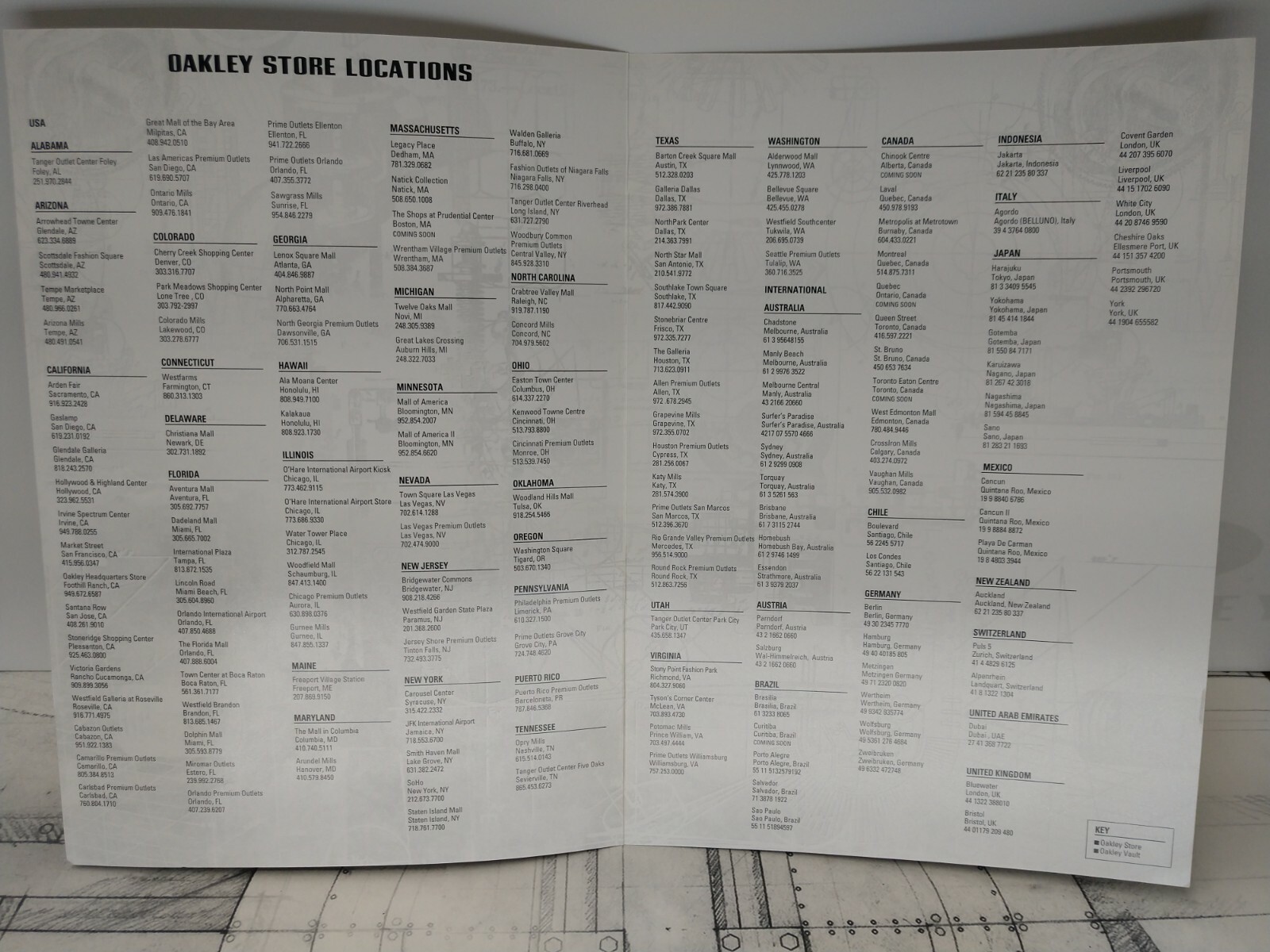 Oakley 2010 Global Store Directory