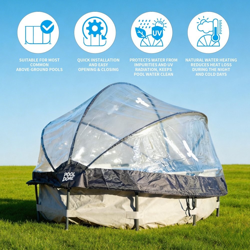 15 Foot Round Multifunctional All Weather Cover Pool Dome Enclosure for Outdoor