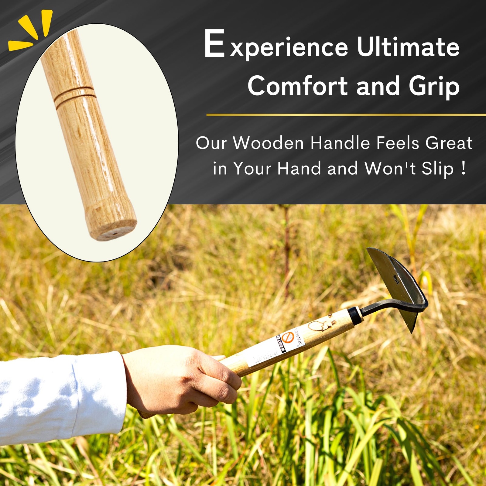 nascom Premium Japanese Weeding Sickle Hand Hoe for Gardening - Ideal for Pla...