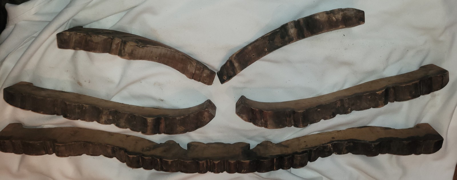 Antique 19th Century Hand Carved Architectural Scrollwork, Salvaged Sofa Apron