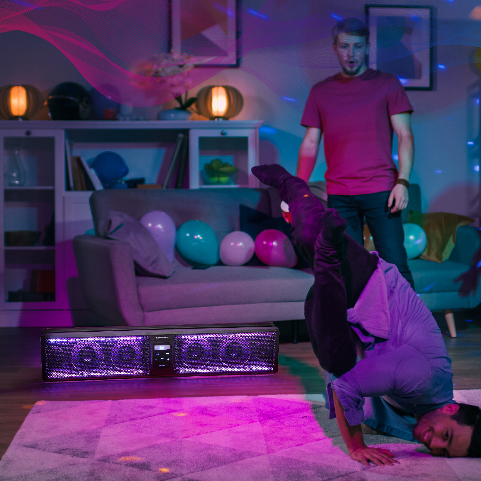 KEMIMOTO 26'' RGB UTV Sound Bar Bluetooth Speaker System for Polaris RZR Can Am