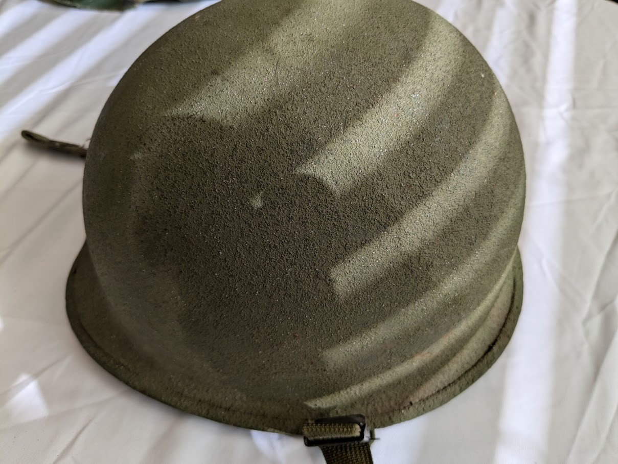US Army original M1 helmet liner cover and chin strap