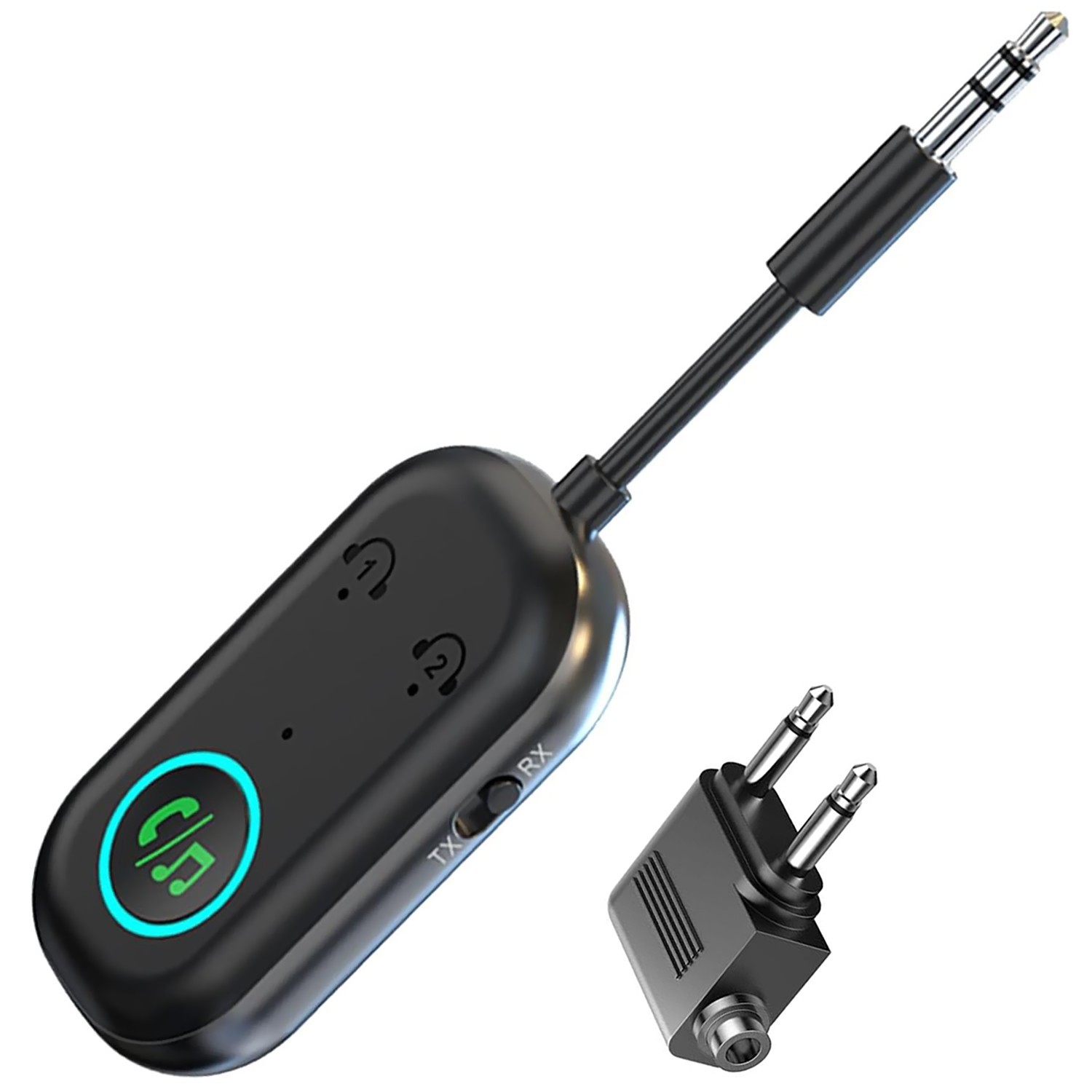 Bluetooth Transmitter Receiver Wireless Adapter 3.5MM Aux Jack, Dual Connection