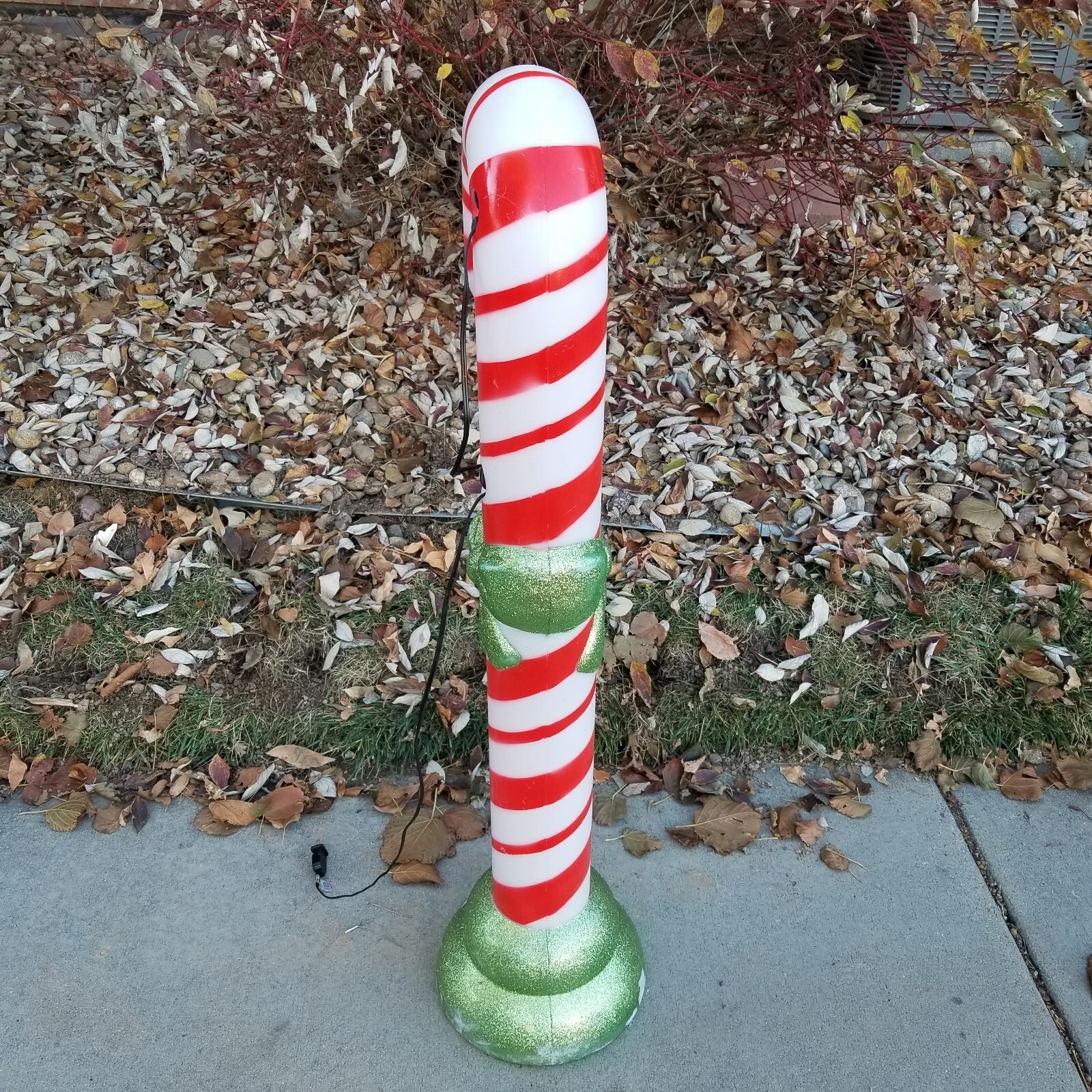 42" Light Up Lighted Gemmy candy cane blow mold Christmas decor Vtg Peppermint