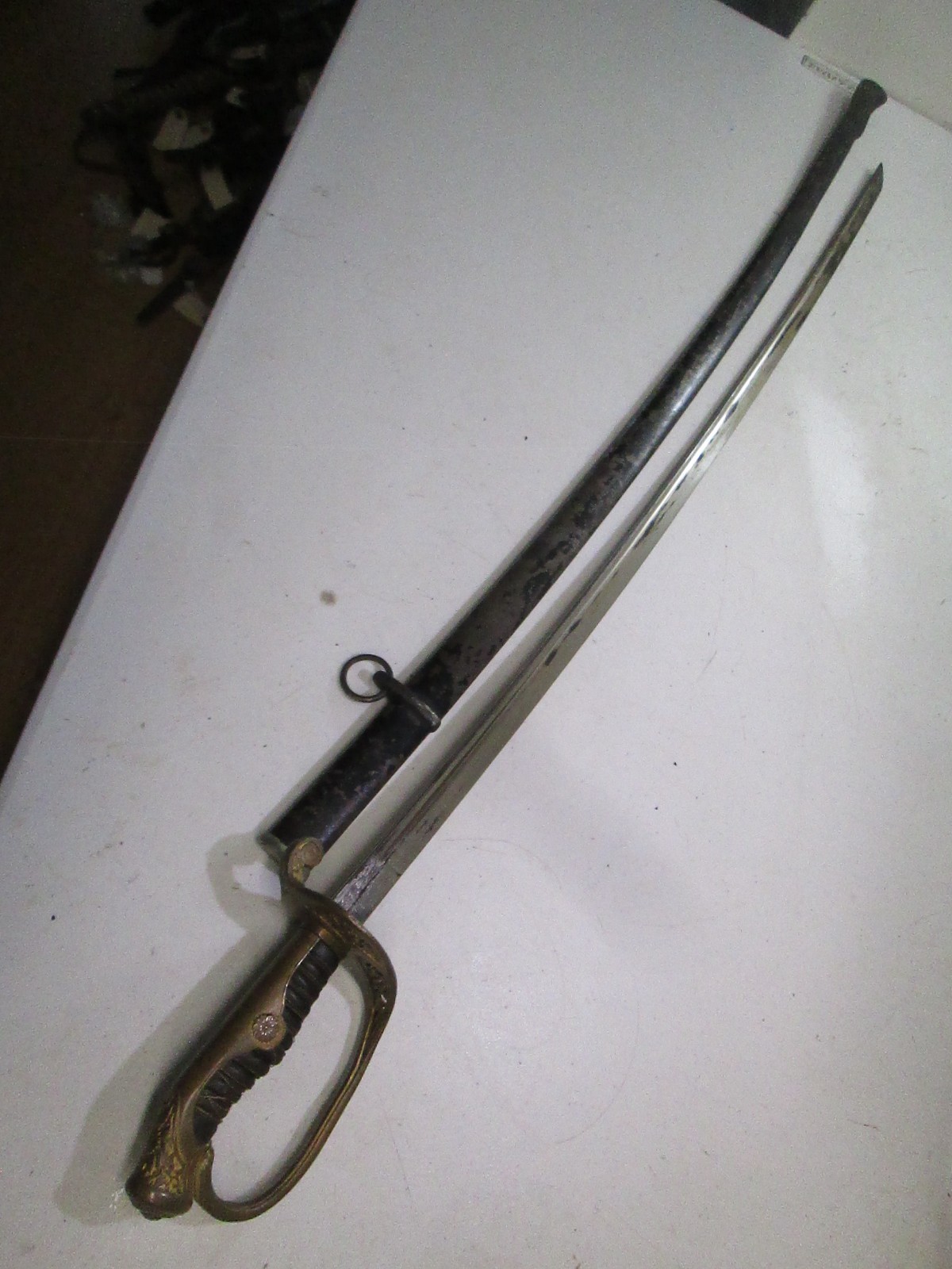 WWII JAPANESE POLICE OFFICERS PARADE SWORD MARKED TOKYO JAPAN SUYA WITH SCABBARD