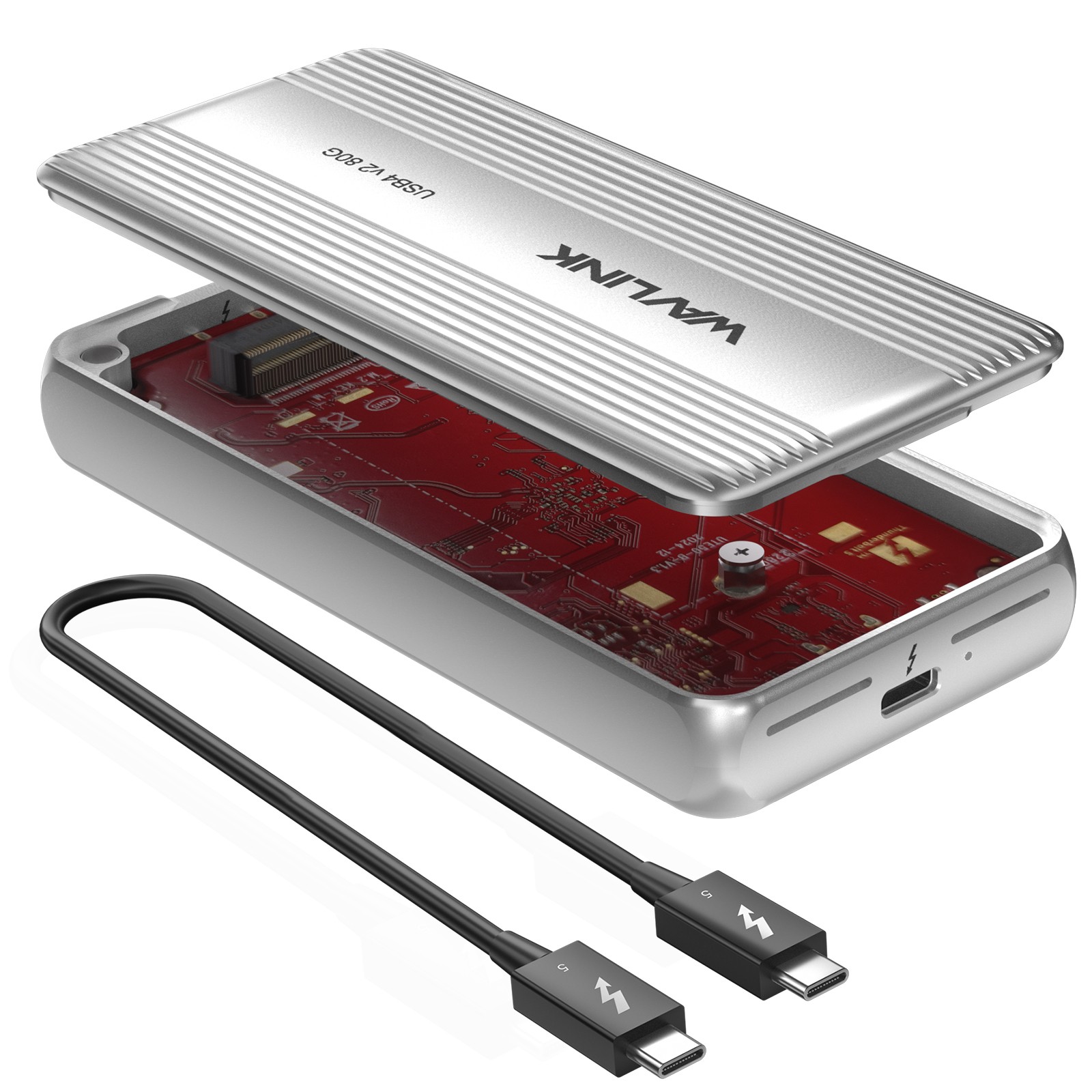 Wavlink Thunderbolt 5 M.2 NVMe SSD Enclosure 80Gbps PCIe NVMe SSD Case USB4 v2