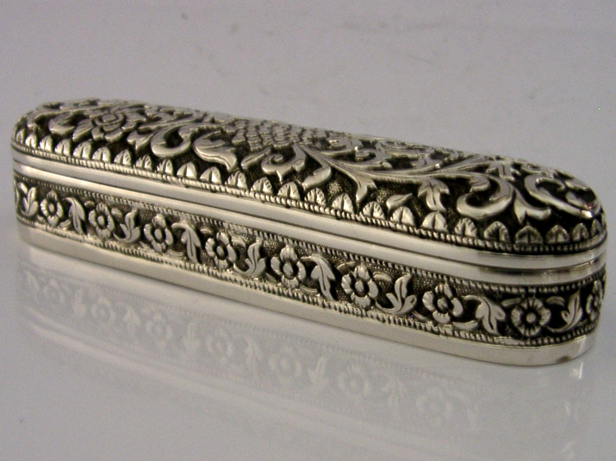 TOP QUALITY INDIAN 92g SOLID SILVER BOX KUTCH c1890 ANTIQUE