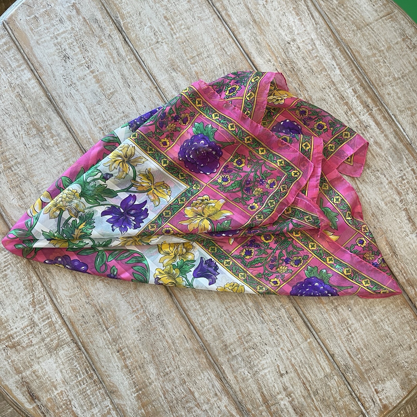 Vintage Chiffon Shear Scarf - bright Bold Beautiful