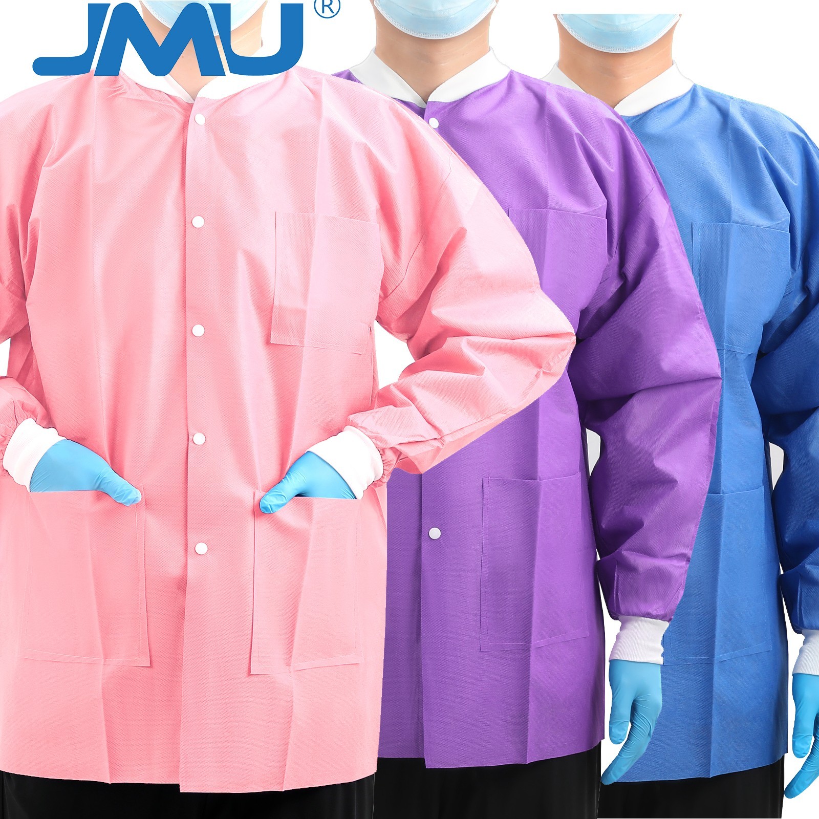 JMU Medical Lab SMS Jackets Coats 40g w/ Knit Cuffs 3 Pockets 10pcs