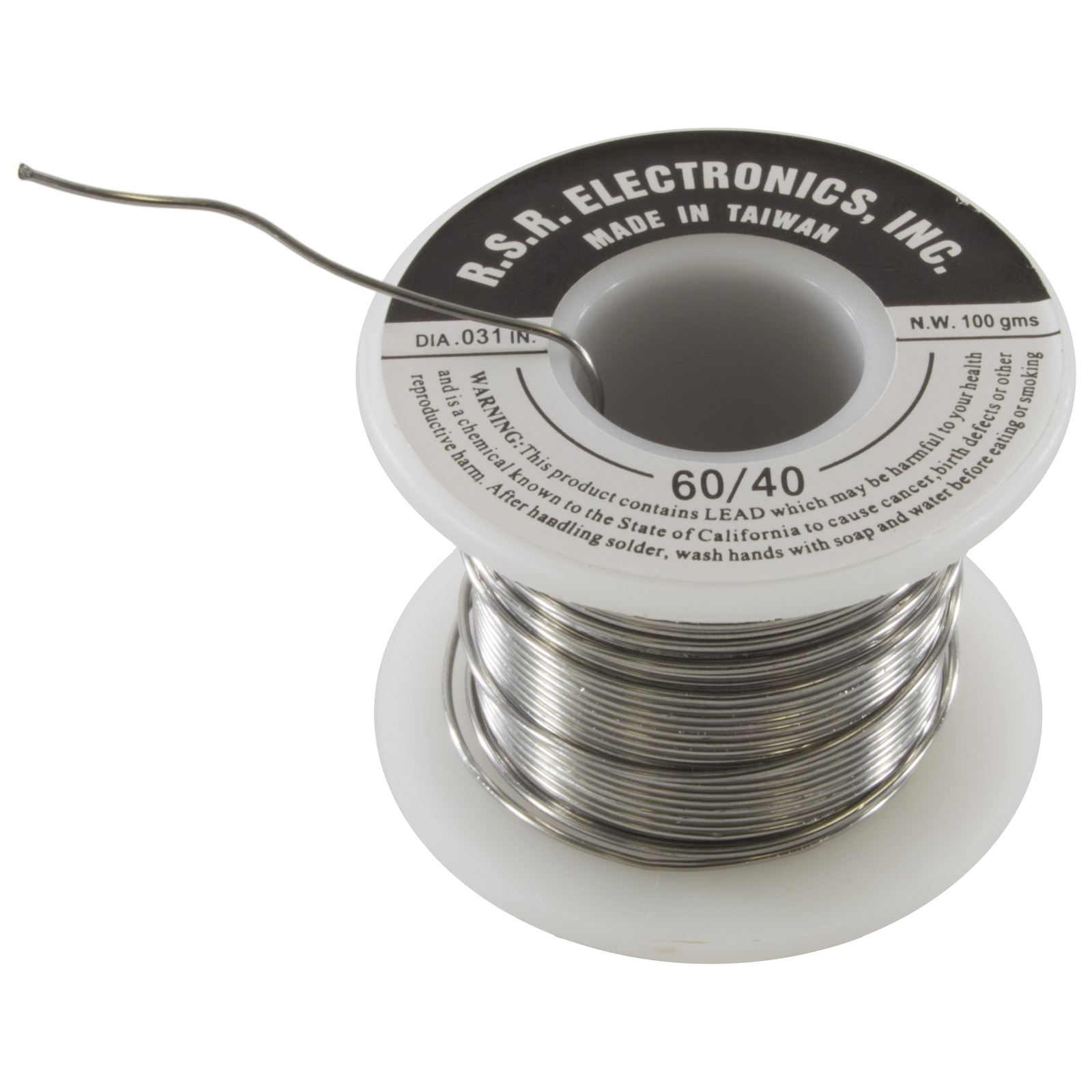 100 Gram Rosin Core Solder Spool - 60/40 - Thickness .031"