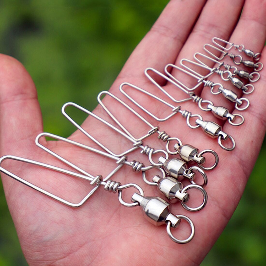 50 / 100 Pack Ball Bearing Fishing Swivels Snap Coastlock Fishing Line Connector