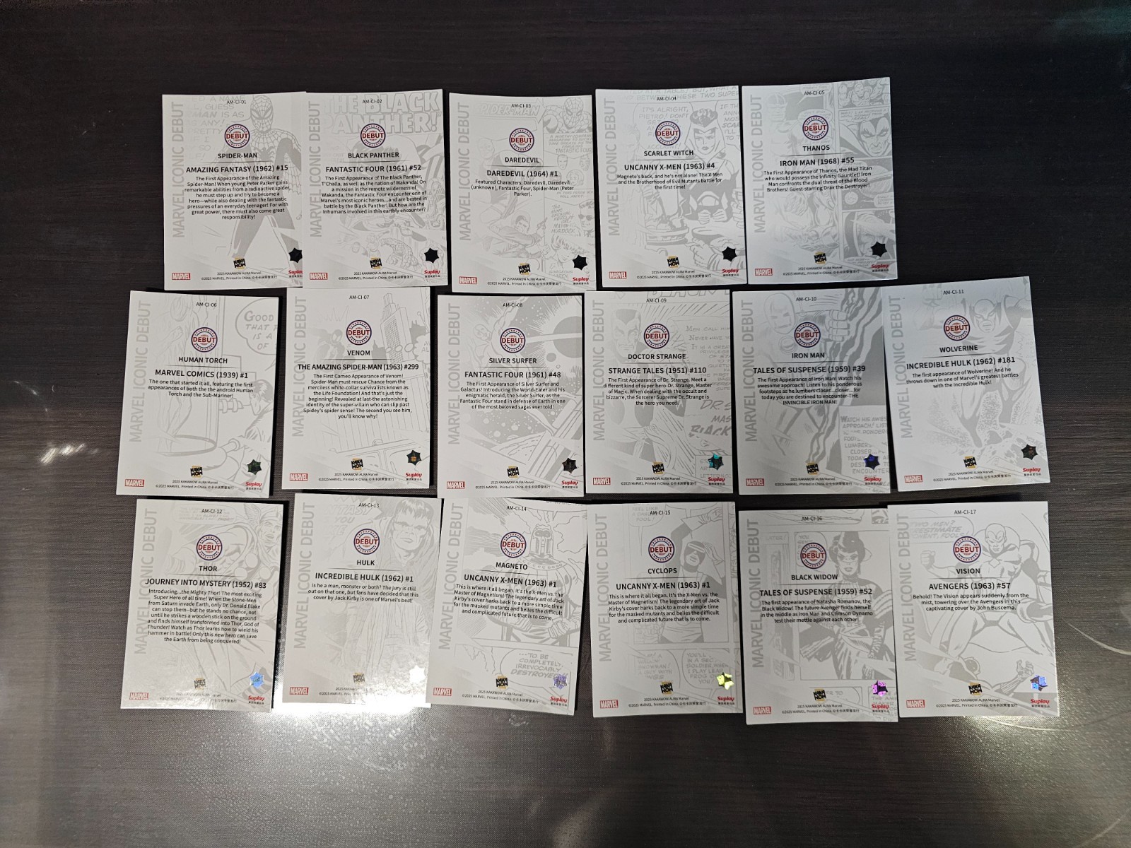 2025 kakawow Aura Marvel Debut Silver Refractor Full Set Wolverine AM-CI-01-17