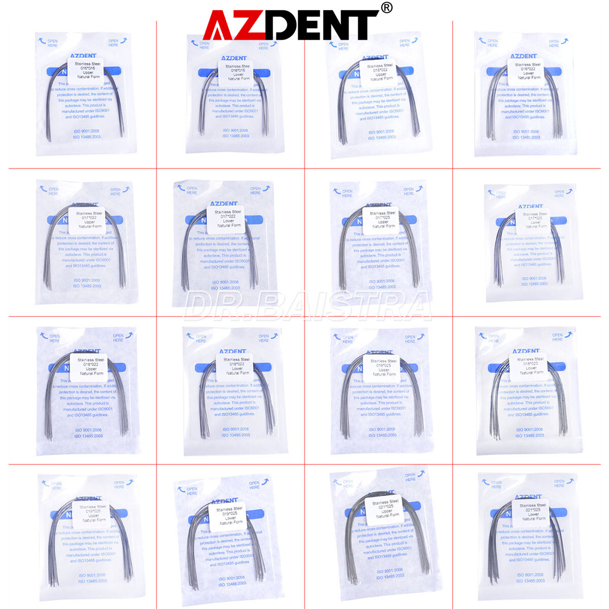 AZDENT Dental Orthodontic Arch Wires Stainless Steel Natural Form Rectangular