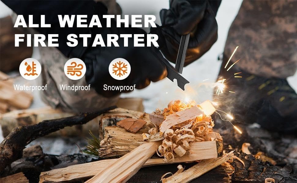 2 x Magnesium Flint Fire Starter, Survival Fire Blocks with Striker USA SHIPPING