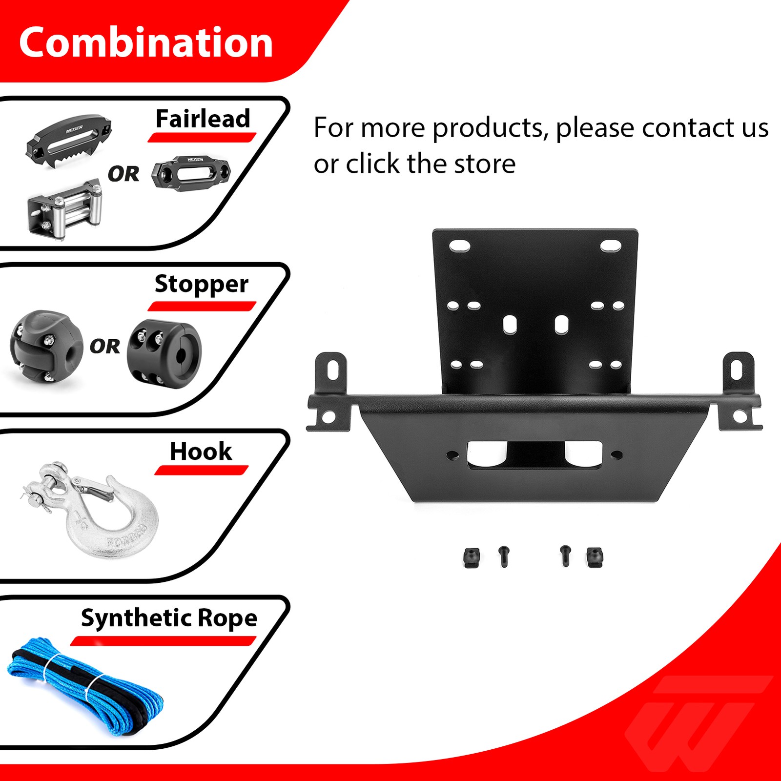 No Drill Winch Mounting Plate For Can Am Maverick X3/X3 Max 2017-2025
