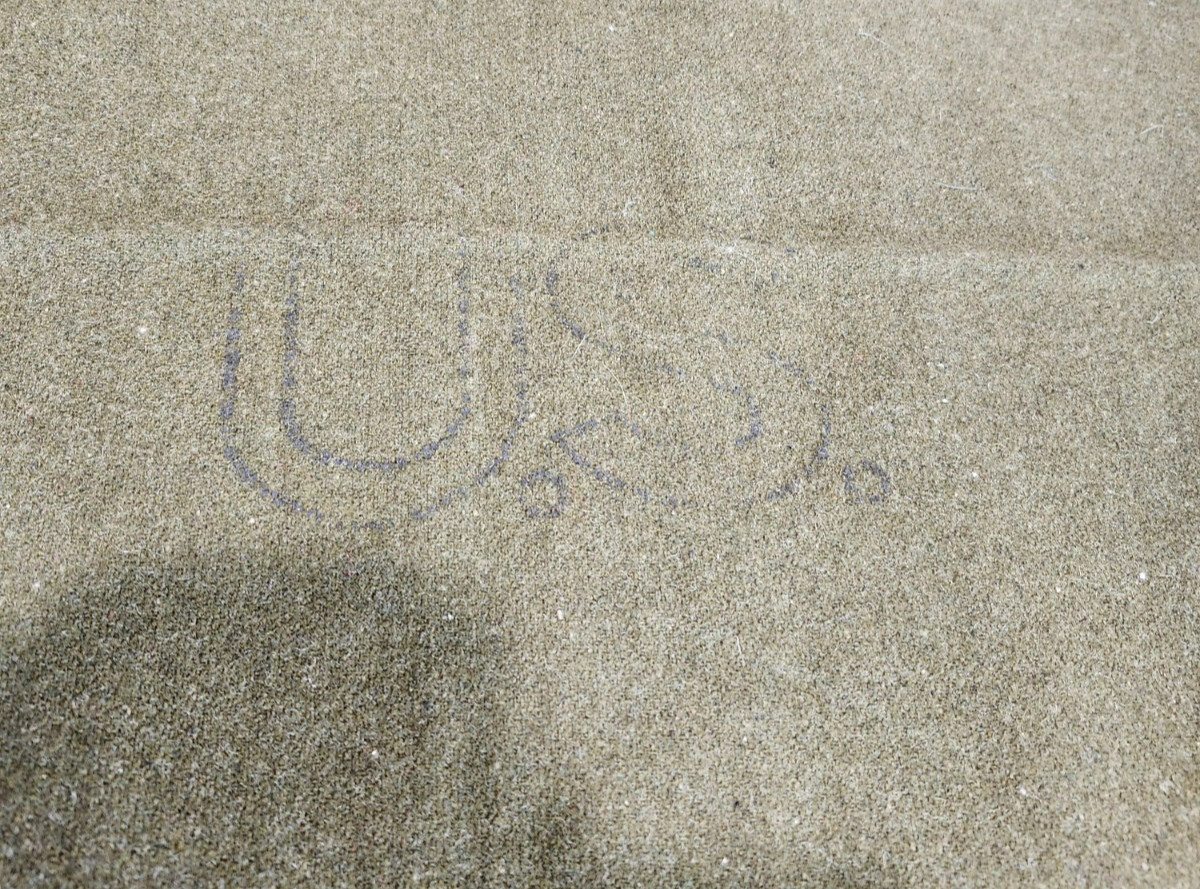 Authentic Vintage US Army 100% Wool Blanket 66in x 84in Olive Green 1960's