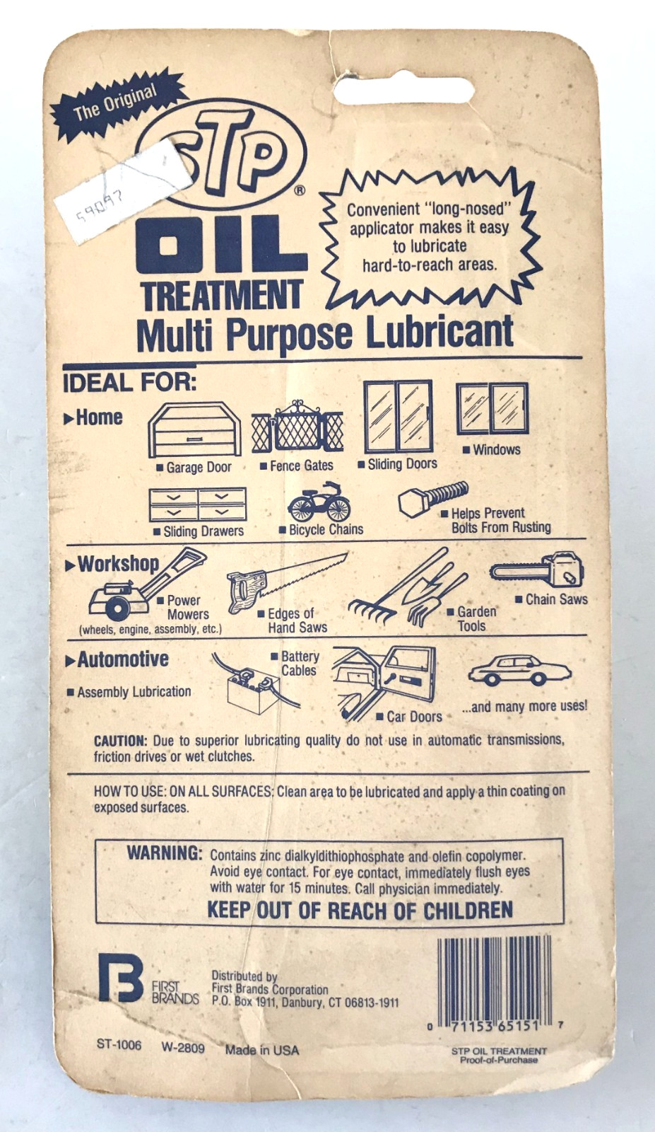 Vintage NOS New/Sealed STP Oil Treatment 4 oz TUBE Multi-Purpose LUBRICANT Orig