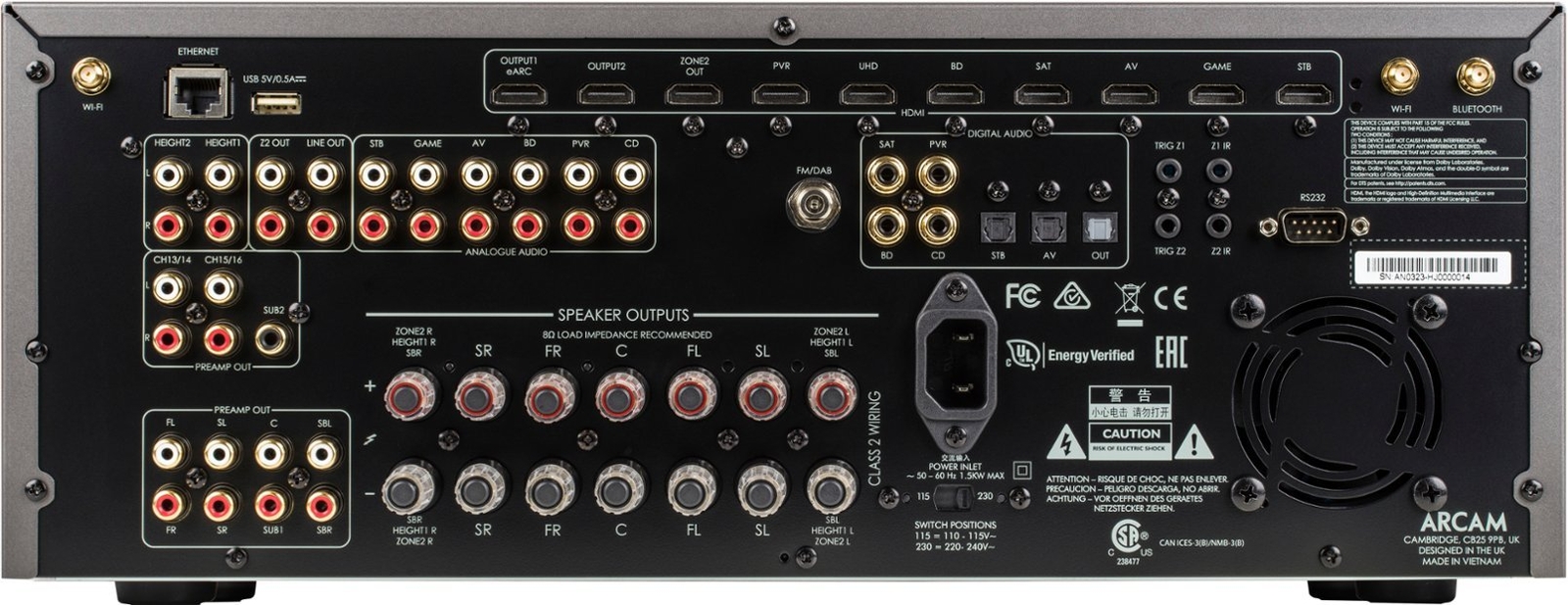 Arcam AVR5 595W 11-Ch A/V Home Theater Receiver, Gray(Used, No Remote, No Box)#d