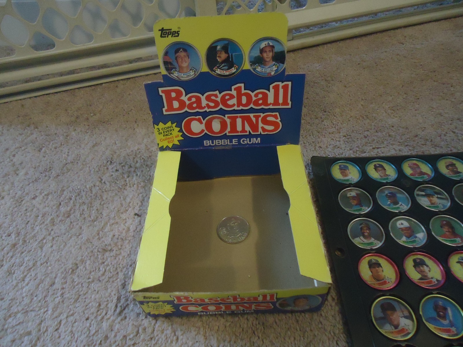 1989 Topps Baseball 60 Coin Set w/ Display + (4) 1987 + (70) 1988 + (71) 1989