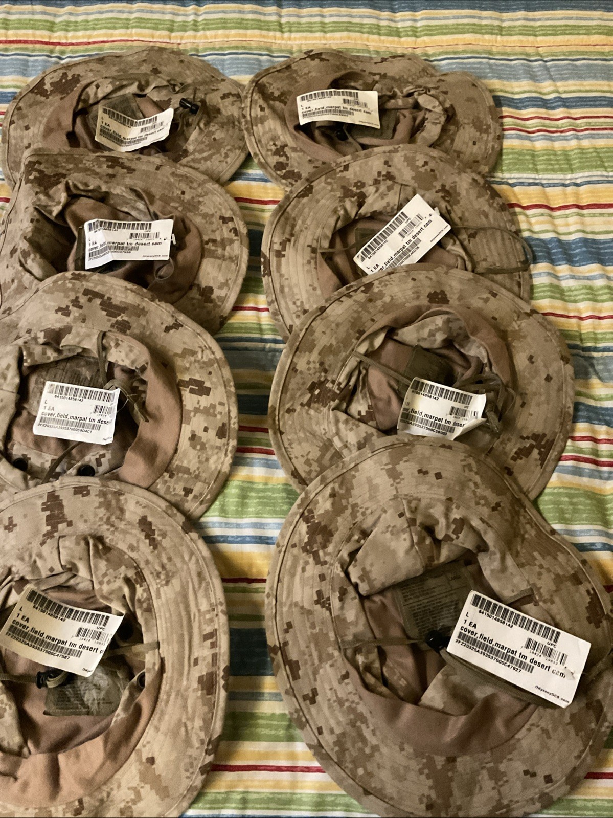 NEW USMC Desert MARPAT Boonie Hat SUN COVER size Large Lot (7)