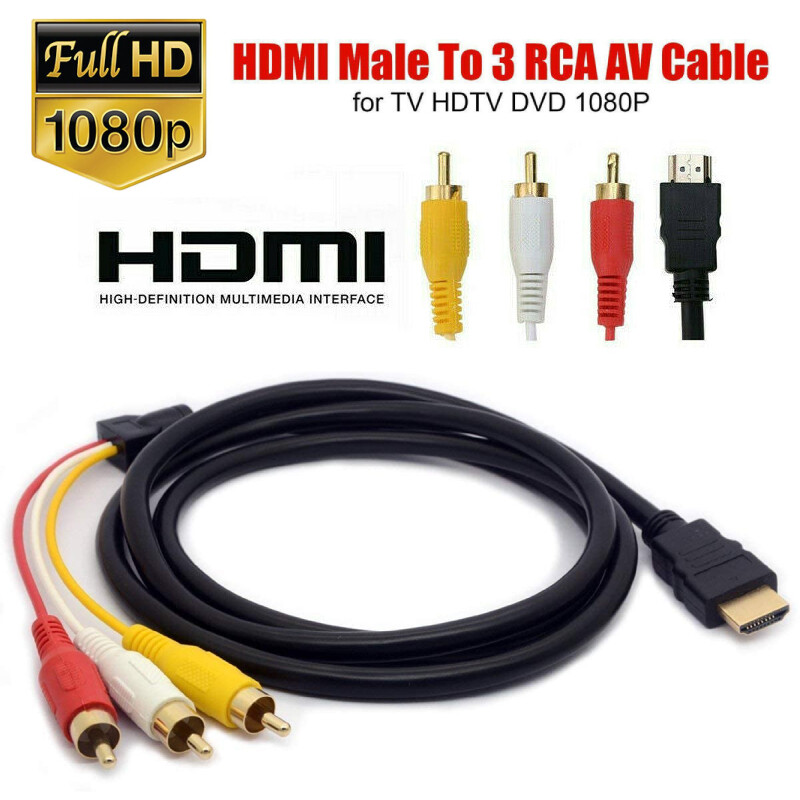 1080P HDMI Male To 3 RCA Video Audio AV Component Converter Adapter Cable HDTV