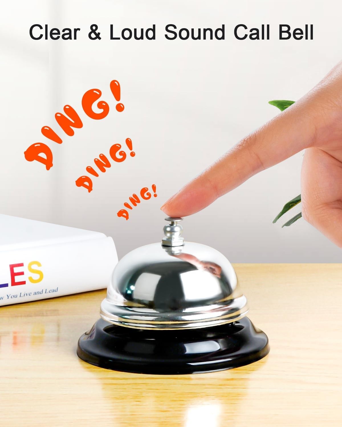 3.3 Inch Desk Bell Loud & Clear Call Service Bell for Hotels Schools Restaurants
