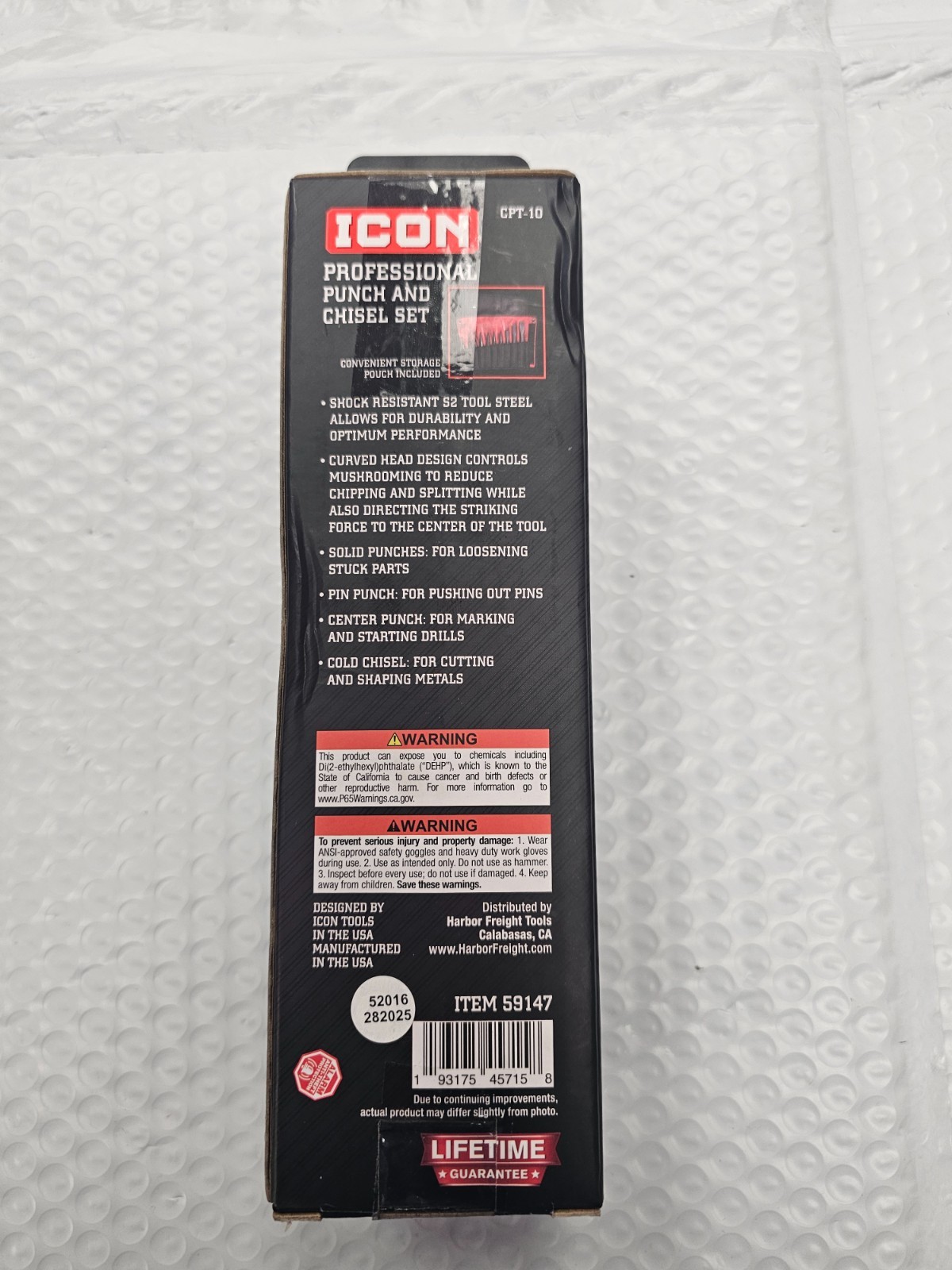 Icon CPT-10 Professional Punch & Chisel Set NEW