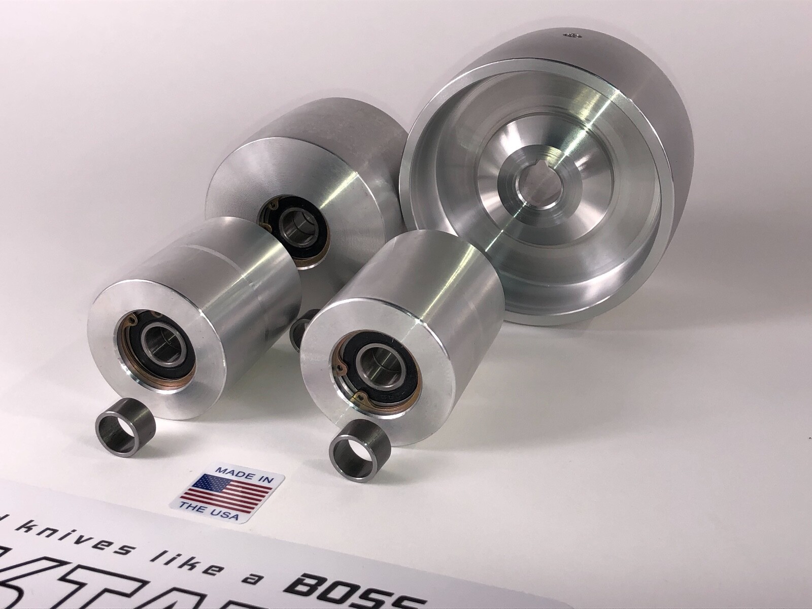 Wheel set for knife making 2" x 72" Belt Grinder (MADE IN USA) Fast Shipping