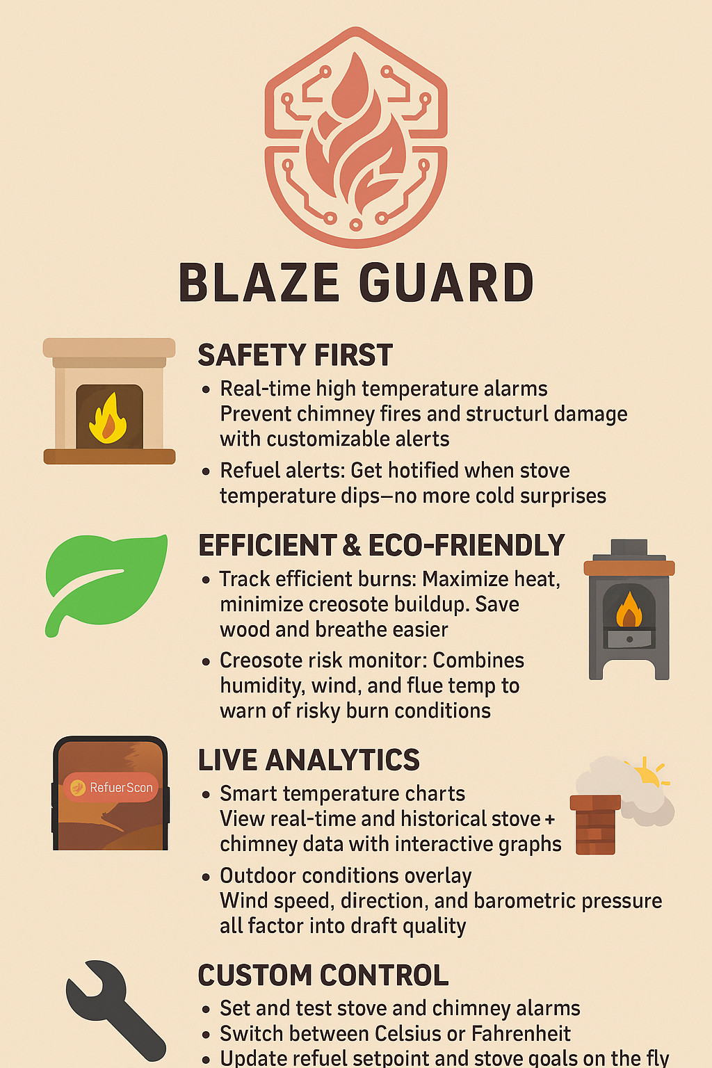 Blaze Guard - Chimney and Stove Monitoring System - Monitor Chimney Temperatures