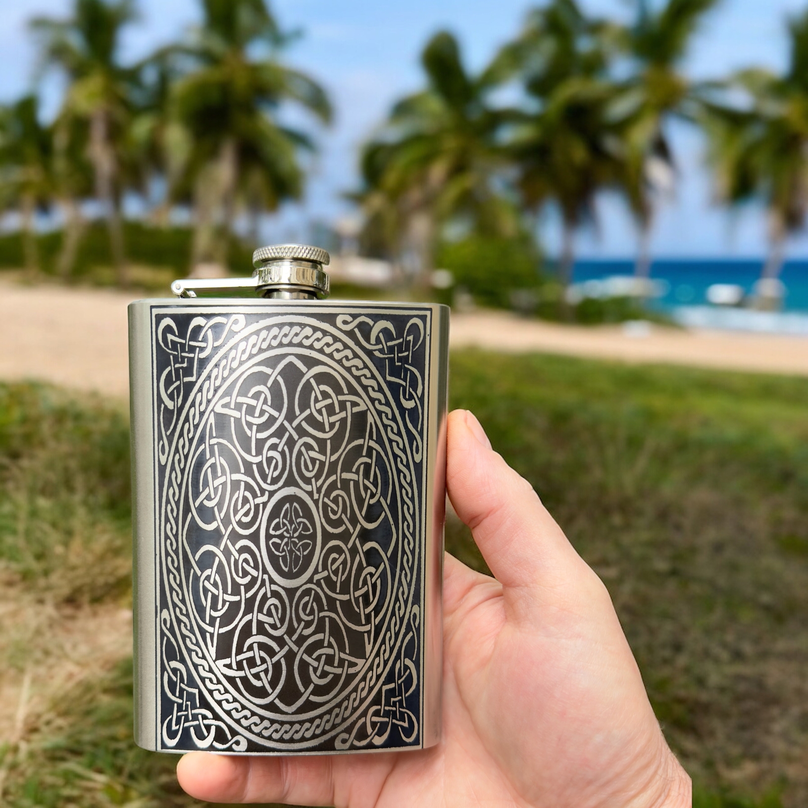 8oz Celtic Design Stainless Steel Flask