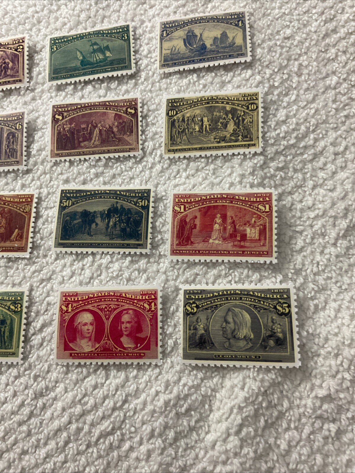 United States-(1893)-COLUMBUS-COMPLETE SET OF 16 STAMPS-REPRODUCTION.