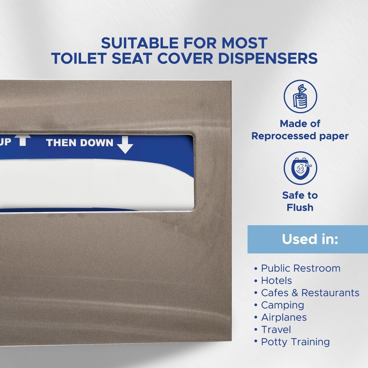 MED PRIDE Disposable Toilet Seat Covers Flushable Travel Public Restrooms 500ct+
