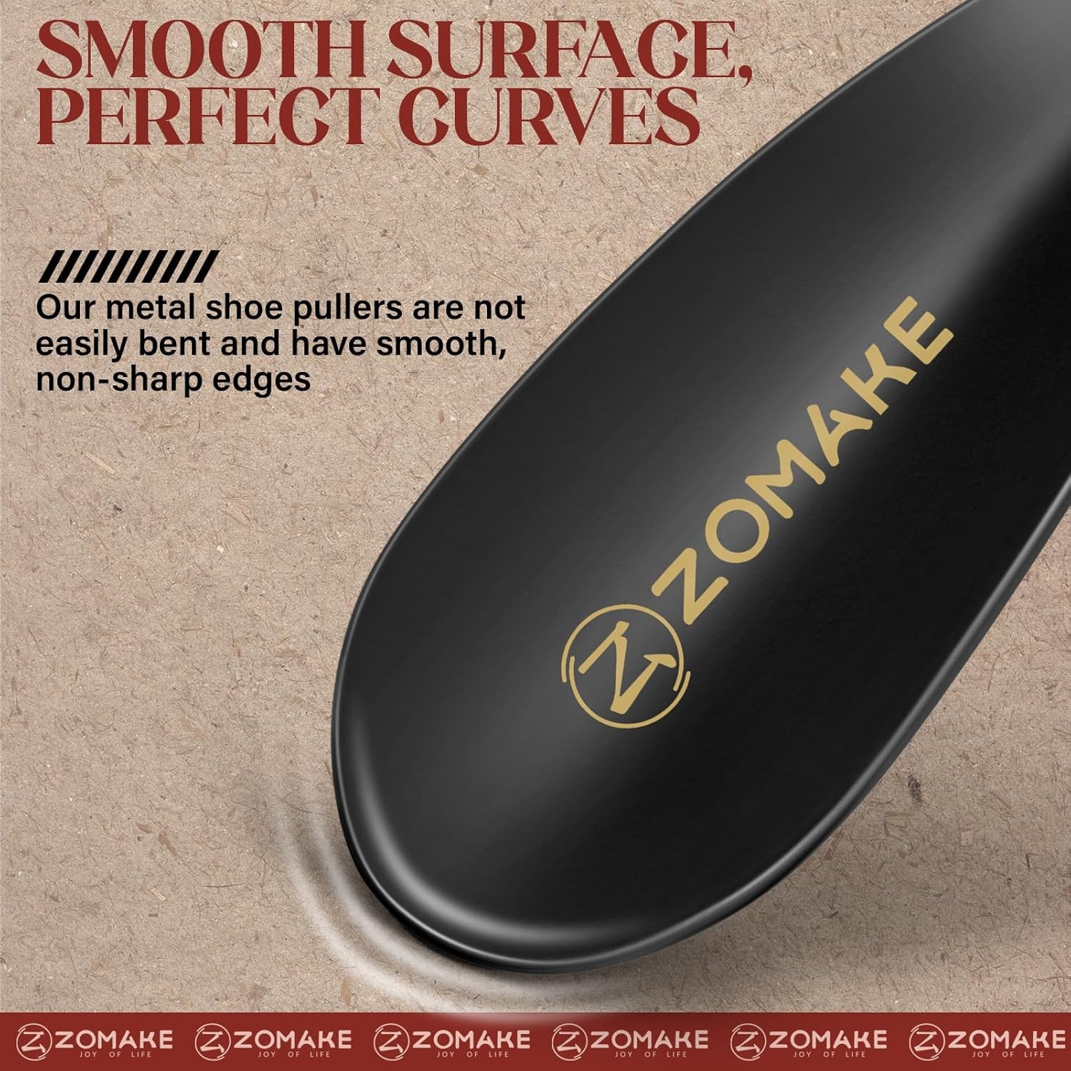 ZOMAKE Metal Shoe Horn, 2 Pack Stainless Steel Shoehorn 7.5 Inches Portable...