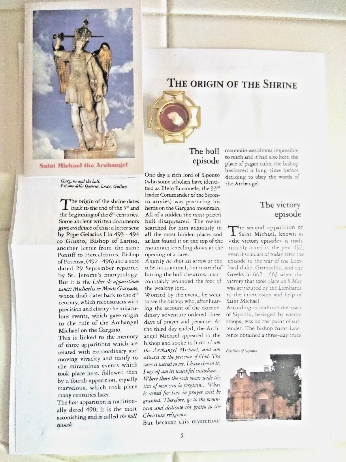 Relic St. Michael Archangel Stone Cave Shrine with Certificate