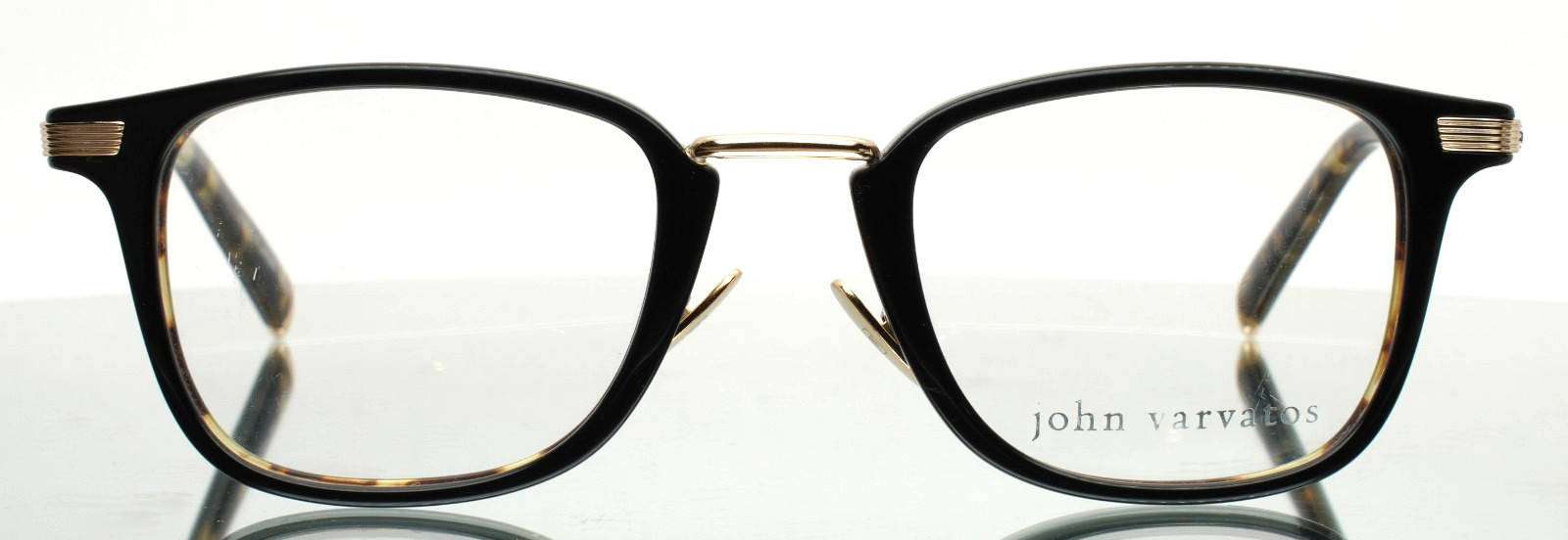 JOHN VARVATOS V405 Black Tortoise Mens Square Full Rim Eyeglasses 48-23-150