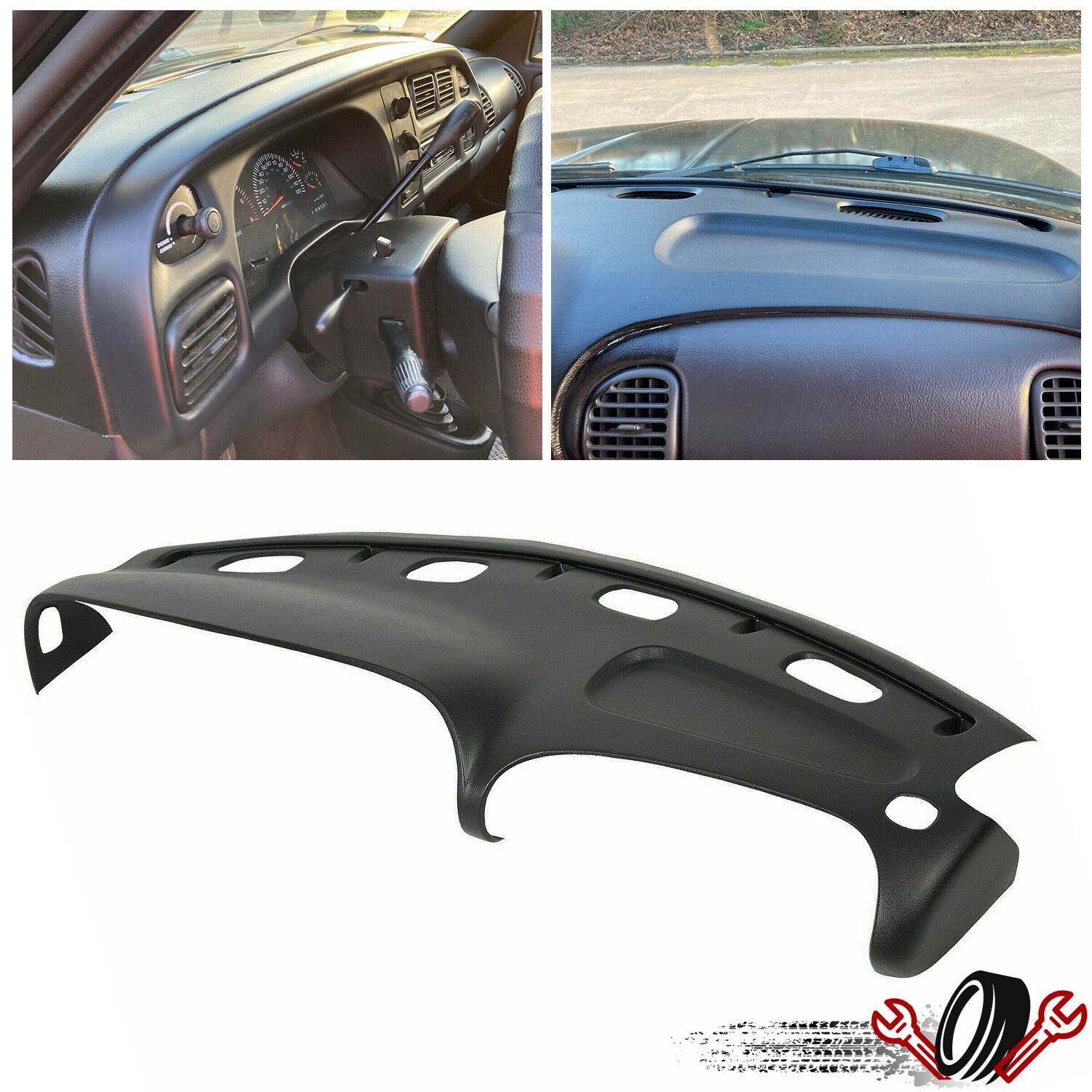 Black Replacement Dash Board Cover Cap Bezel fits 98-02 Dodge Ram 1500 2500 3500