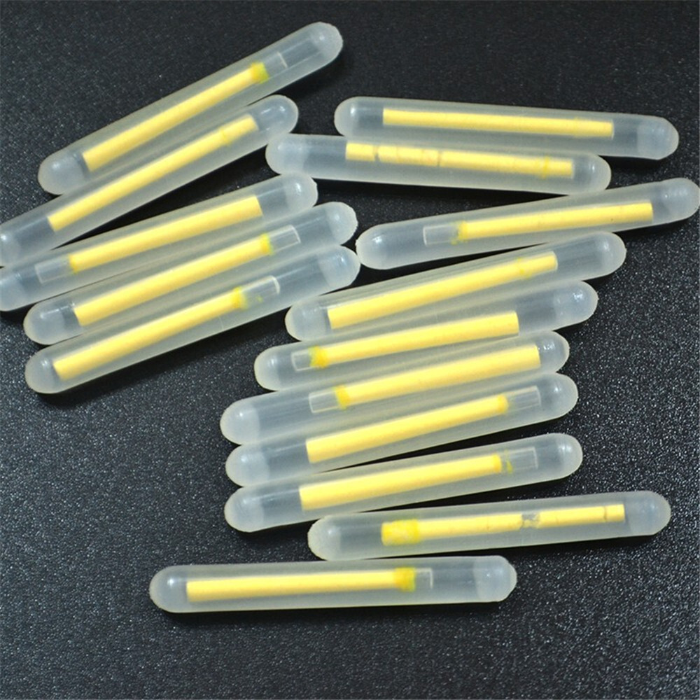 100Pcs 1.5" Mini Glow Sticks For Fishing Float Fluorescent Rod Night Green Light
