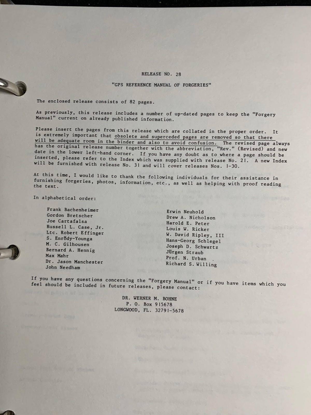 GPS Refernce Manual of (Germany) Forgeries - Dr Werner M Bohne - Vols 5 10