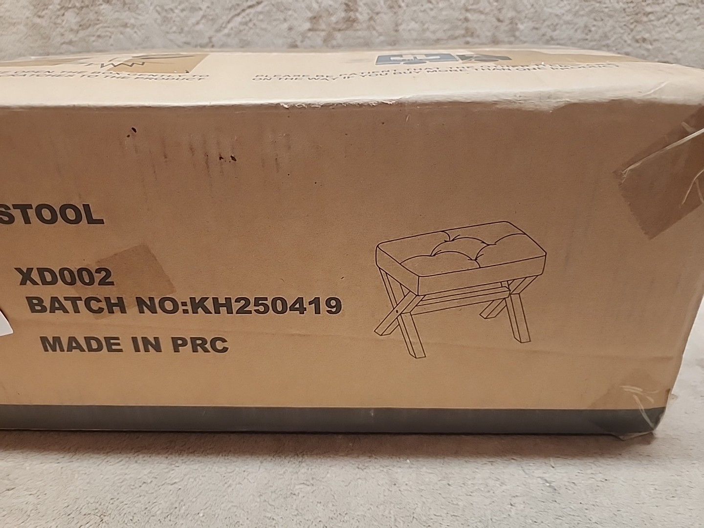 Square Makeup Stool with Rivets Wood X-Legs,Modern Vanity Ottoman Chair