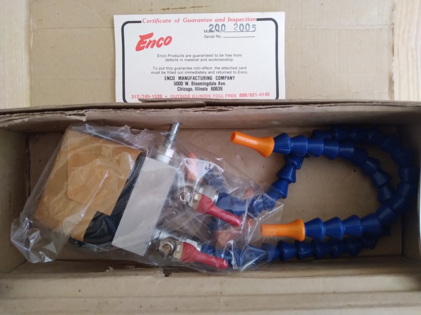 Magnetic Base Nozzle Stand W/ 2 Flexible Coolant Nozzles Enco Model:200-2005